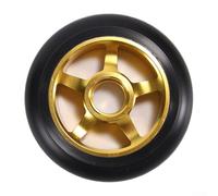 Besttoolifes Ruedas de patinete Pro Stunt de 100 mm con rodamientos con buje de aleación Plus Elite elástico exterior de aluminio neumático portátil compatible con la mayoría (amarillo)