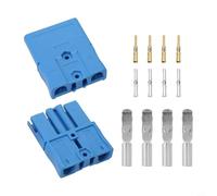 Besttoolifes SBS75x Conector para carretilla elevadora de batería de litio, para conector de alimentación compatible, 75 A 600 V, terminal industrial resistente con PC azul (2 unidades)