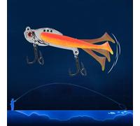 Besttoolifes Señuelo de pesca de hoja vib de metal con acción de gancho más ojos realistas personalizable, cebo de vibración 3D dura para agua dulce para agua salada y fundición de largo alcance (115