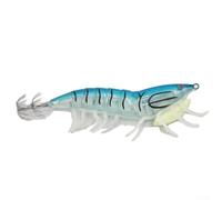 Besttoolifes Señuelo Egi azul luminoso para pesca de calamares y pulpos, plantilla de camarones de plástico duro de 120 mm con colores brillantes, patas suaves y acción de hundimiento ligero, 24,82 g