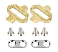 Besttoolifes SH51 - Tacos de bicicleta compatibles con aleación de latón, mecanismo de liberación segura, dientes antideslizantes, dorado, kit completo con tornillos de fijación y arandelas