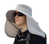 Besttoolifes Sombrero seco 2 piezas en 1 para exteriores con solapa para el cuello para hombres, senderismo, mujeres, sombrero de pescador, protección solar, ala ancha, transpirable, para camping