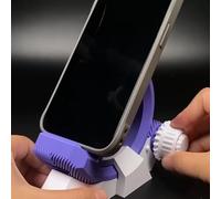 Besttoolifes Soporte ajustable para teléfono de coche con mecanismo de engranaje de espiga, soporte para smartphone impreso en 3D para navegación del vehículo, blanco y morado (modelo C blanco)