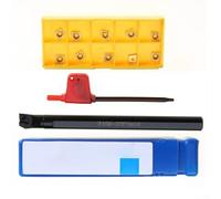 Besttoolifes Soporte Ccmt060204-hm Torneado de aleación con S10k-sclcr06 Insertos de barra de torno de acero de carburo Gadget 10pcs CNC indexable juego de corte para semiacabado o acabado inoxidable