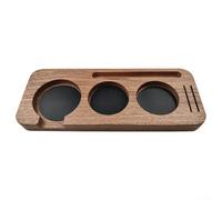 Besttoolifes Soporte de madera para manipulación de café Espresso Barista-Station Portafilter Rest Mat Estante de almacenamiento de herramientas de café para 51mm 58mm Coffee Tamper (C)