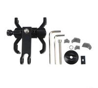 Besttoolifes Soporte de teléfono de aleación de aluminio de 4 garras para manillar de vástago, rotación de 360° y soporte de motocicleta abatible de 90°, ajuste seguro para teléfonos inteligentes de