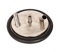 Besttoolifes Tapa de cubo de leche, tapa y junta para ordeñadora dos abiertas con 3 entradas, accesorios de máquina de ordeño de acero inoxidable, tapa de repuesto para cabras, ovejas, vacas