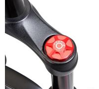 Besttoolifes Tapa de horquilla mecanizada de aleación de suspensión, compatible con horquillas de aluminio de montaña, peso pluma Air Fox (rojo)