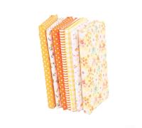 Besttoolifes Tela de algodón grueso, juego de tela de retazos florales de 50 x 50 cm para acolchado hecho a mano, material de costura de flores pequeñas, tela de algodón para manualidades (amarillo)