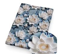 Besttoolifes Tela impresa en 3D para patchwork, mezcla de algodón y poliéster, diseño floral, hoja de tela de costura, rollo de acolchado de cuero sintético para bricolaje (1241246)