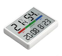 Besttoolifes Termostato programable, pantalla LCD con humedad, reloj de pared alimentado por batería para el hogar, oficina, cocina (blanco)