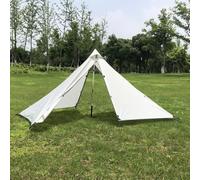 Besttoolifes Tienda de campaña piramidal gris, refugio ultraligero de una sola capa para 1-2 personas, resistente a la intemperie (revestimiento PU3000), plegable con soporte para bastón de senderismo