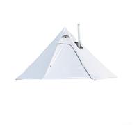 Besttoolifes Tienda de campaña piramidal para acampar al aire libre con ventana de gato de estufa de 400 cm, impermeable, para 4 estaciones, tienda familiar para glamping, caza, mochileros (blanco