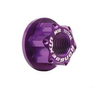 Besttoolifes Tuerca de aluminio para cubo de bicicleta M10x1.0 para perno de eje de rueda trasera, compatible con componentes de bicicleta, negro/rojo/azul/dorado/verde/morado (morado)