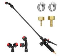 Besttoolifes Varita de extensión de rociador de jardín, brazo rociador de mochila manual viene con 3 boquillas, púas de latón de 1/4 pulgadas y 3/8 pulgadas, pluma de pulverización de fibra de vidrio