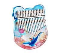 Bestvisse Piano de pulgar profesional de 17/21 teclas con instrucciones de estudio y martillo de afinación, piano de dedo acrílico para niños principiantes