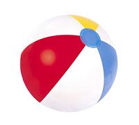 BESTWAY 31020 - Pelota de Playa o Piscina Hinchable Beach 41 cm Diseño Franjas de Colores Vinilo Resistente con Válvula de Seguridad Inflado y Desinflado Rápido