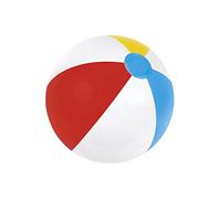 BESTWAY 31021 - Pelota de Playa Hinchable Beach 51 cm Diseño Franjas de Colores Vinilo Resistente con Válvula de Seguridad Inflado y Desinflado Rápido