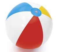 BESTWAY 31022 - Pelota de Playa Hinchable Beach 61 cm Diseño Franjas de Colores Vinilo Resistente con Válvula de Seguridad Inflado y Desinflado Rápido