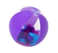 BESTWAY 31051 - Pelota de Playa Hinchable con Plumas en el Interior 41 cm Morada y Transparente para Playa y Piscina con Válvula de Rápido Inflado y Desinflado