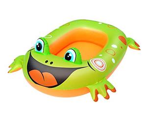 Bestway-34085 Barca Hinchable Animales, Color Azul, Verde (34085000)