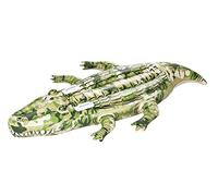 BESTWAY 41090 - Cocodrilo Hinchable Camo 175x102 cm Verde con Asas Agarraderas y Válvula de Fácil Inflado y Desinflado para Niños y Niñas Mayores de 3 Años