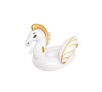 BESTWAY 41118 - Pegaso Luxury Hinchable 231x150 cm Para 1 Adulto Blanco y Dorado Fácil Inflado con Válvulas de Seguridad y Asas agarraderas Parche de Reparación