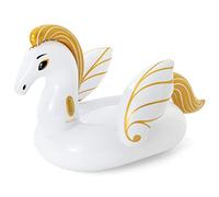 BESTWAY 41118 - Pegaso Luxury Hinchable 231x150 cm Para 1 Adulto Blanco y Dorado Fácil Inflado con Válvulas de Seguridad y Asas agarraderas Parche de Reparación