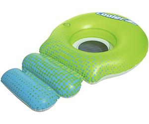 BESTWAY 43138 - Flotador Tumbona Hinchable CoolerZ Súper Sprawler 188x115 cm para 1 Persona con 3 Cámaras de Aire, Reposapiés, Posavasos y Asiento con Malla
