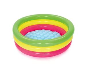 BESTWAY 51128 - Piscina Hinchable Infantil Summer 70 x 24 cm Estructura 3 Anillos y Suelo Hinchable Colores Para Niños Mayores de 2 Años Capacidad 41 Litros