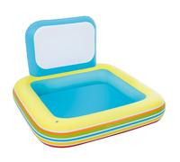 BESTWAY 52212 PISCINA ESCOLAR INFLABLE 132X132X81 CON ROCIADOR Y CRAYONES