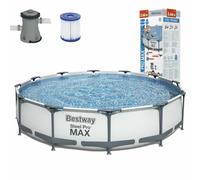 Bestway 56416 Steel Pro MAX Piscina de Marco Acero 366x76 con Bomba