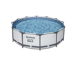 BESTWAY 56418 - Piscina Desmontable Tubular Steel Pro MAX 366 x 100 cm, con Depuradora Cartucho 2.006 L/H y Escalera