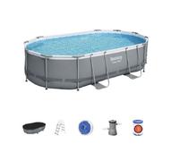 Bestway 56448 Piscina Steel Pro Max Oval 488x305x107 CM con Marco Bomba Filtro