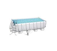 BESTWAY 56670 - Piscina Desmontable Tubular Power Steel 488x244x122 cm con Depuradora Cartucho 3.028 L/H con Cobertor y Escalera