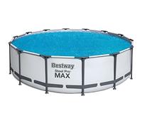 Cobertor Solar de Burbujas BESTWAY para Piscina Desmontable de varias medidas y modelos: rectangular y circular de fácil instalación sobre el agua. El plástico evita que el agua se ensucie y lo
