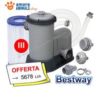 Bestway Bomba depuradora con filtro de cartucho para piscina 58389 5.678 L/h Tipo III 220-240 V