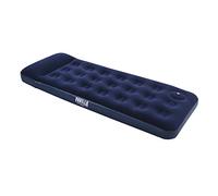 Bestway 67223 - Colchón Hinchable Individual Ventura con Inflador de Pie Integrado y Válvula de Rápido Inflado y Desinfldo, Superficie Flocada, Para Interior/Exterior, Blue, 80 x 190 cm