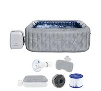 Bestway 90.5"x90.5"x28"/2.30mx2.30mx71cm San Francisco MaxHold EnergySense Smart Luxe HydroJet Pro 7 Cuadrado de mármol Gris