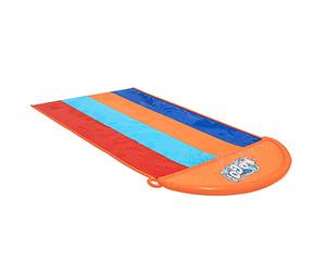 Bestway BW52323 H20GO, Pista Deslizante De Cuatro Calle, 5,5 m inflable desplazamiento y deslizamiento con rociadores incorporados, multicolor