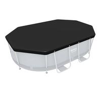 BESTWAY Cobertor de Invierno Ovalado 305x184 cm para Piscinas Ovaladas de 305x200 cm Negro
