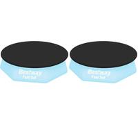 BESTWAY Cobertor de Invierno Redondo Ø240 cm de PVC para Piscinas Negro (Paquete de 2)