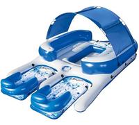 Bestway CoolerZ Tropical Breeze III Isla flotante inflable para 8 personas con sombra UV y balsa de conexión