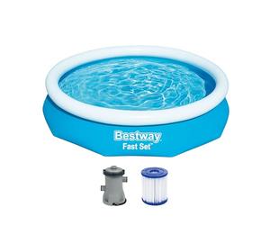 Bestway Fast Set - Juego de Piscina con Bomba de Filtro (305 x 66 cm), Color Azul