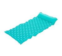 Bestway Float 'n Roll, 213 x 86 cm, 1 persona, capacidad de carga de 90 kg, almohada integrada, válvulas de seguridad, PVC resistente, parches de reparación, 1 unidad (turquesa)