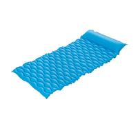 Bestway Float 'n Roll, 213 x 86 cm, 1 persona, capacidad de carga de 90 kg, almohada integrada, válvulas de seguridad, PVC resistente, parches de reparación, 1 unidad (azul)