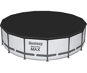 Bestway Flowclear - Lona de PVC para piscina Steel Pro Max de 457 cm de diámetro, color gris, Negro, 457 cm