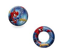 Bestway Juego de 1 pelota de agua de Spiderman de 51 cm + anillo de natación de 56 cm, ideal para playa o piscina