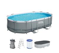 Bestway Juego de Piscina Ovalada de 16' x 10' x 42"/4.88 m x 3.05 MX 1.07 m