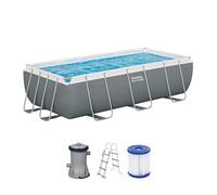 Bestway Juego de Piscina Rectangular de 13.3" x 6.7" x 39.5"/4.04 MX 2.01 MX 1 m